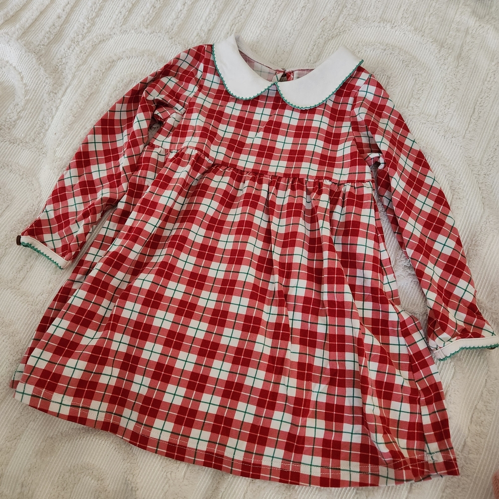 Serendipity By Shrimp And Grits Kids Christmas Red and White Plaid Dress Xs 2-3